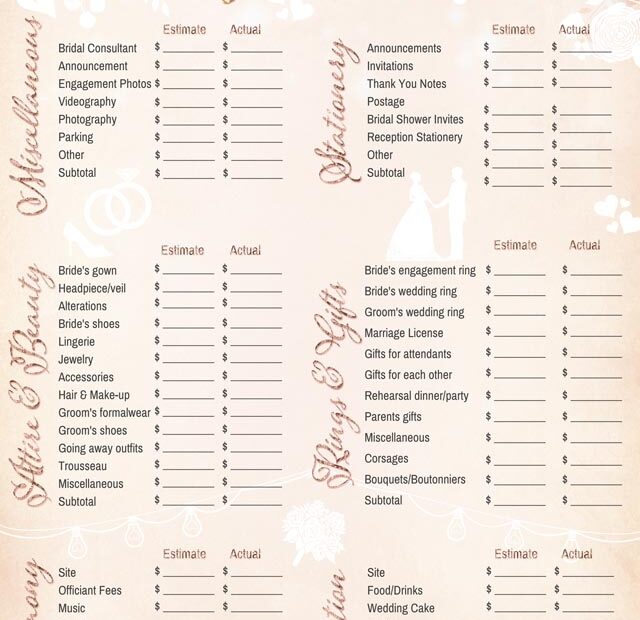 Free Printable Wedding Check Off List Printable Online