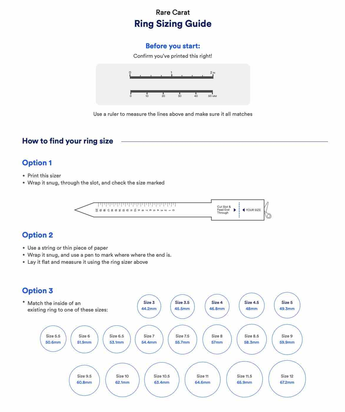 Free Ring Size Chart Printable Ring Sizer Free Printable