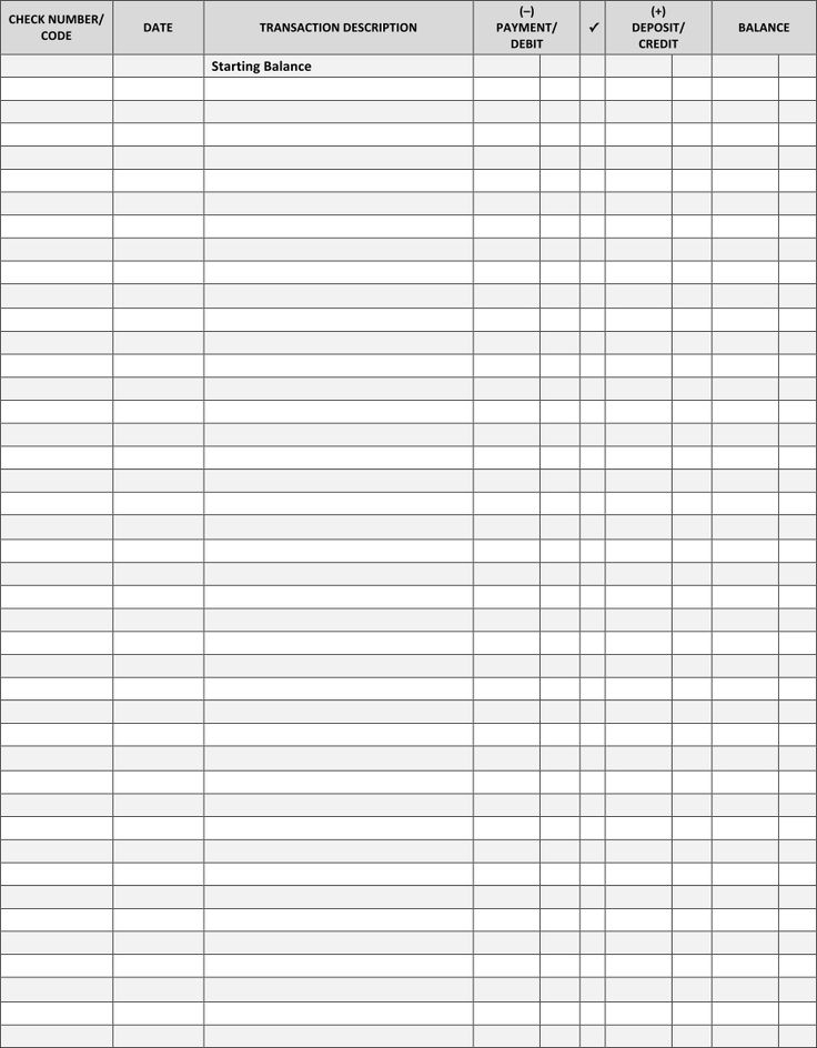 Full Page Printable Check Register Printable Calendars AT A GLANCE