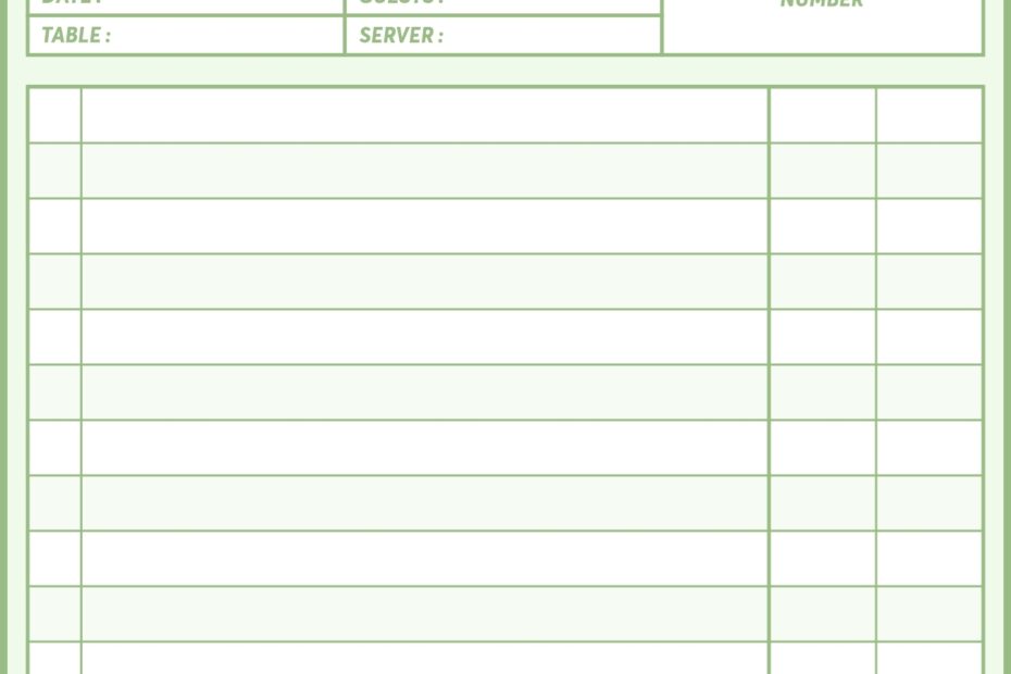 Guest Checks For Restaurants 11 Free PDF Printables Printablee