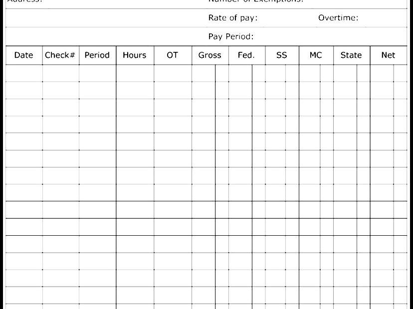 Individual Payroll Record Template