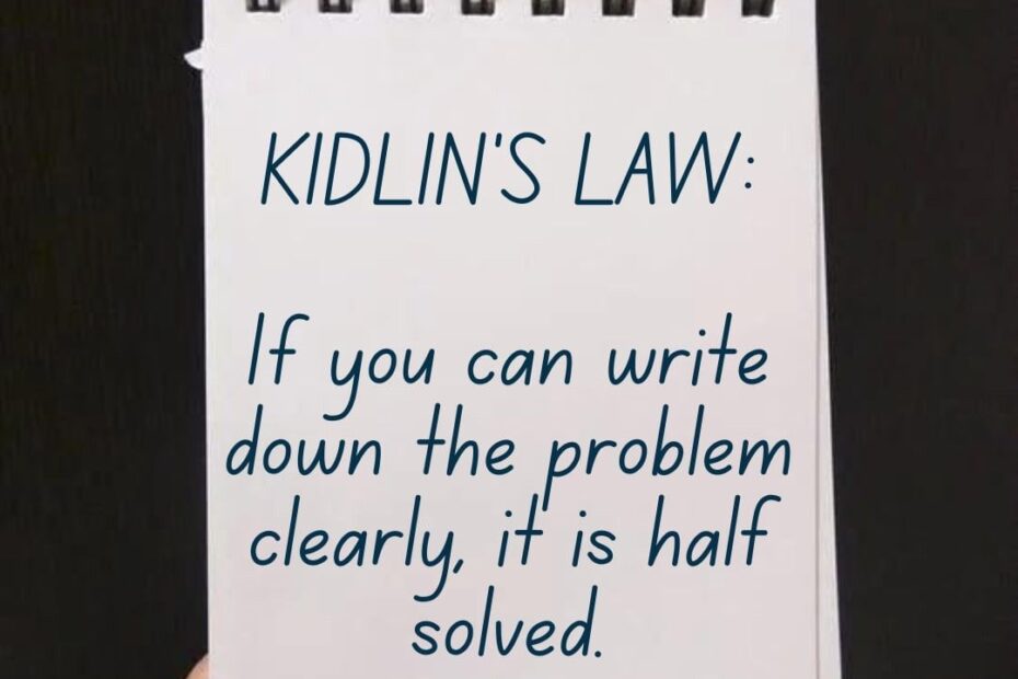 Kidlin 39 s Law The Key To Problem Solving