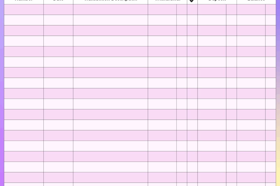 Large Print Check Register Printable Free Printable Templates