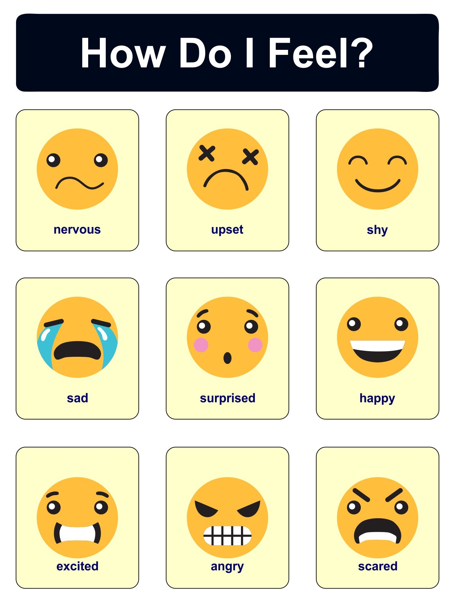List Of Emotions And Feelings Printable feelings