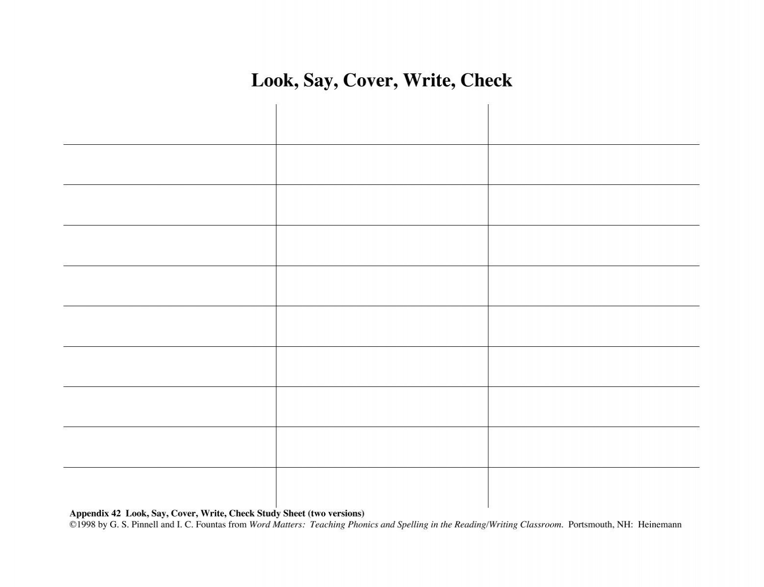 Look Say Cover Write Check