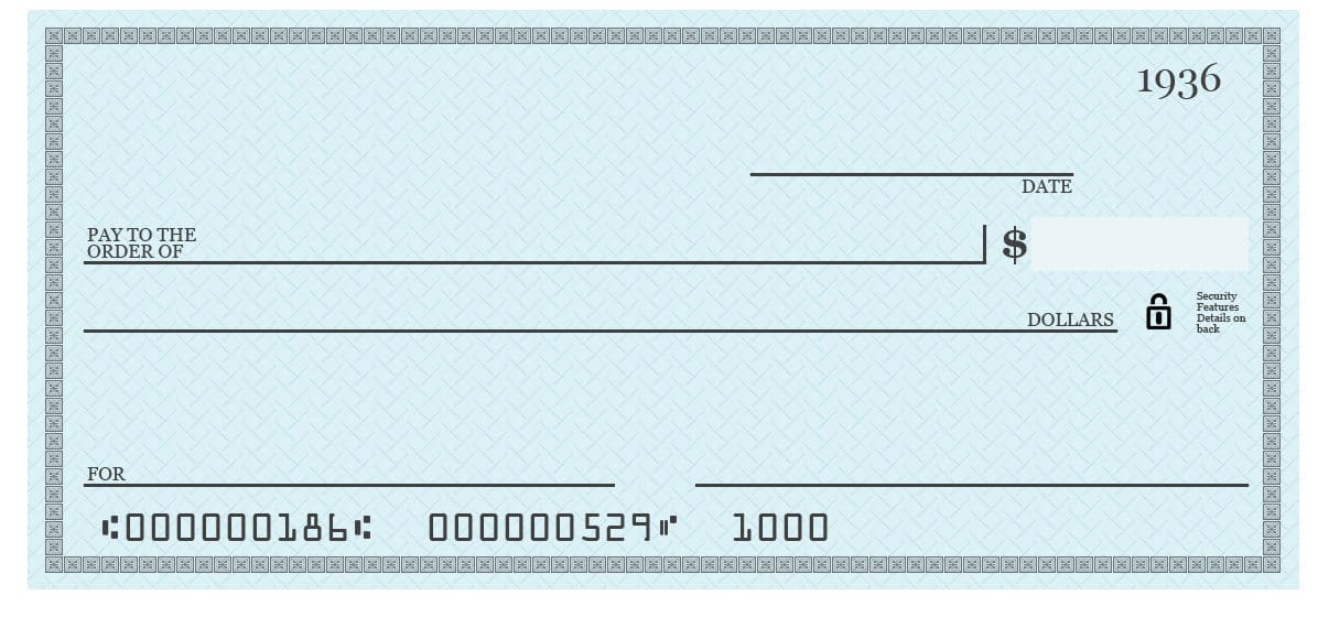 Microsoft Word Downloadable Printable Fillable Blank Check Template