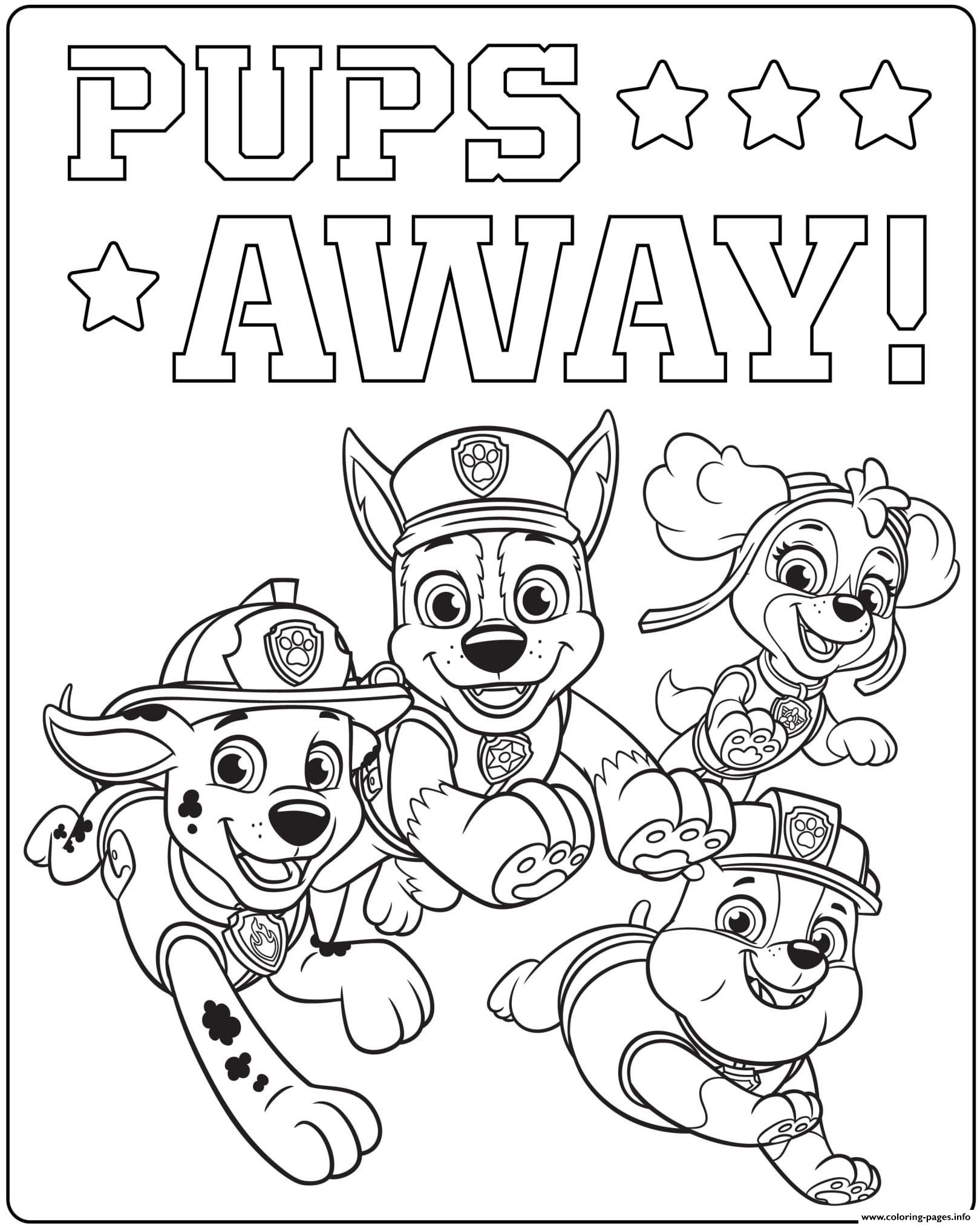 Paw Payrol Birthday Coloring Pages Printable