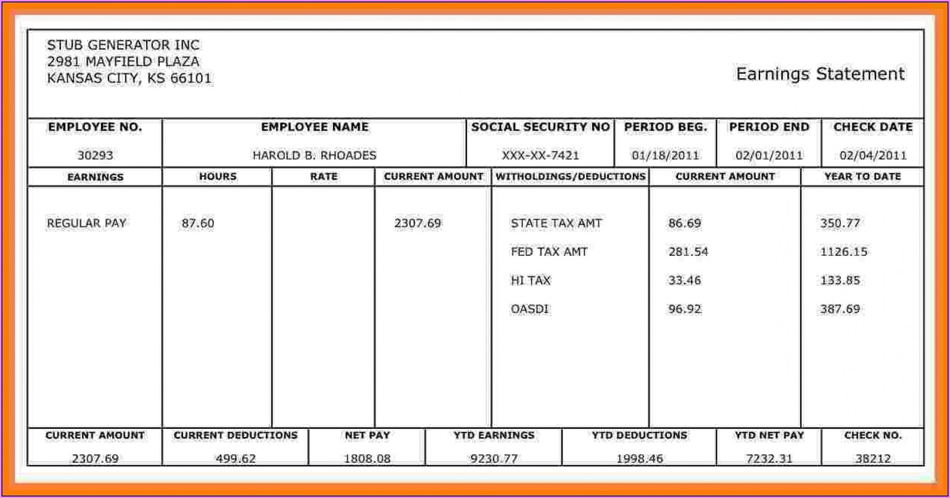 Paycheck Stub Sample Free Template 1 Resume Examples dP9lZxMVRD