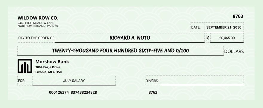 Payroll Check Template In Illustrator Word Photoshop Download 
