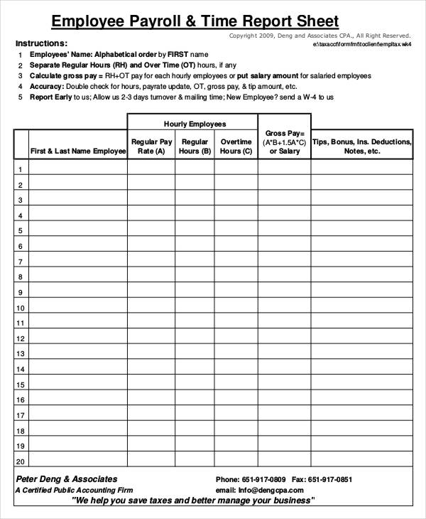 Payroll Data Form Printable Printable Forms Free Online