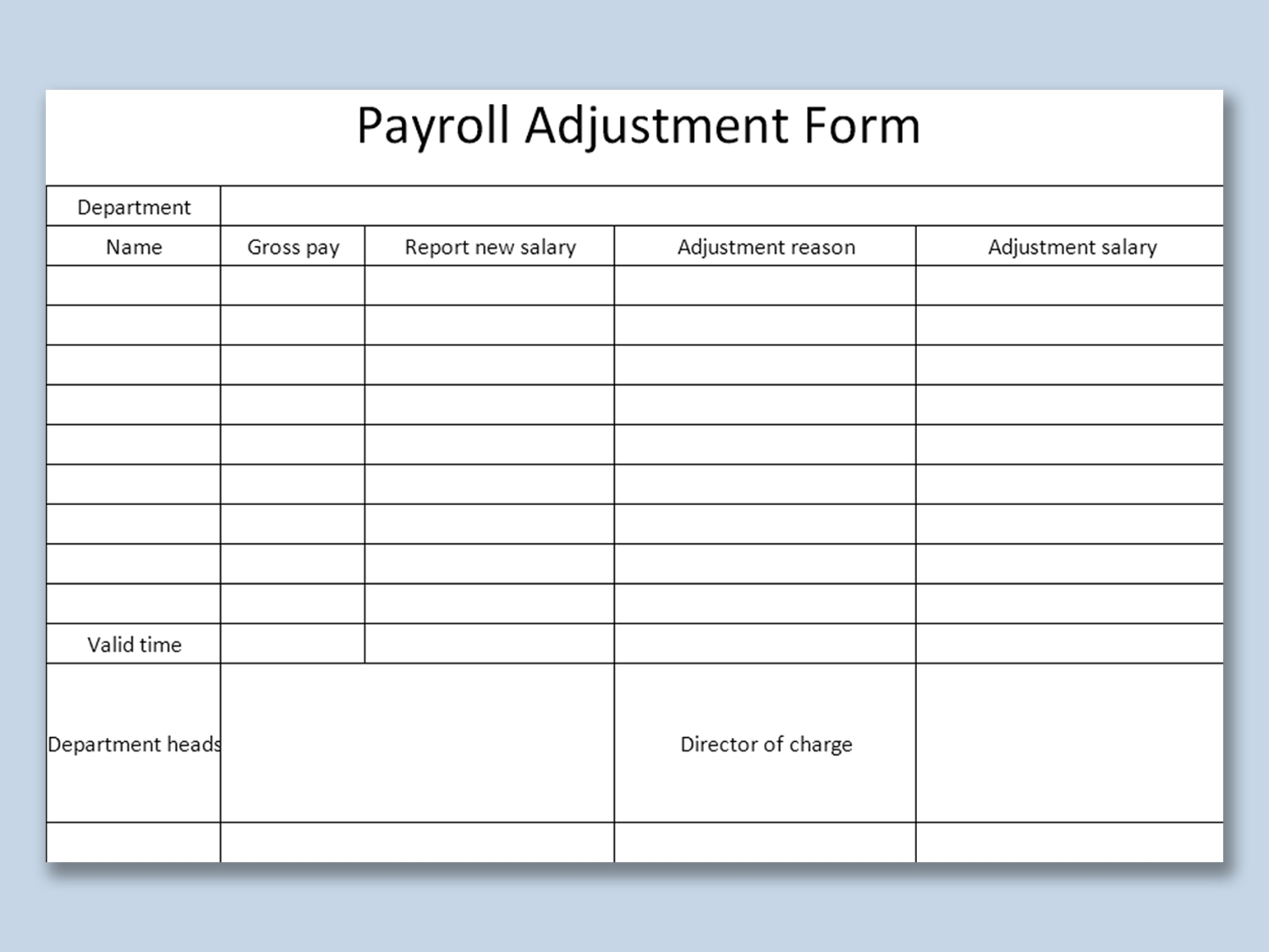 Payroll Form Printable Printable Forms Free Online
