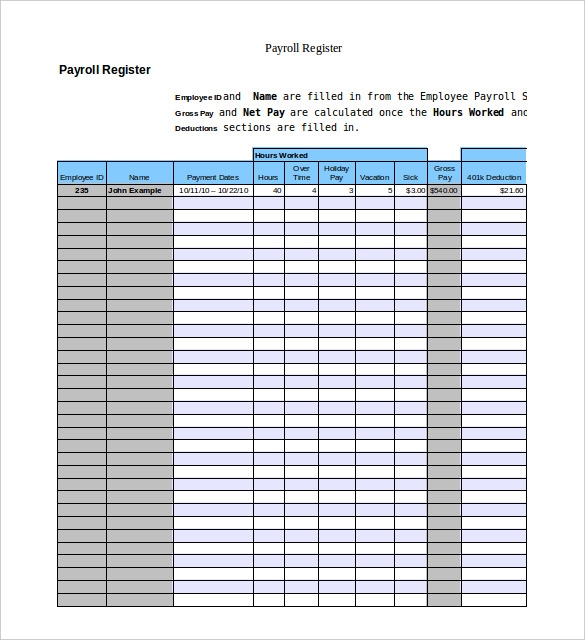 Payroll Templates 13 Free Word Excel PDF Formats Samples 