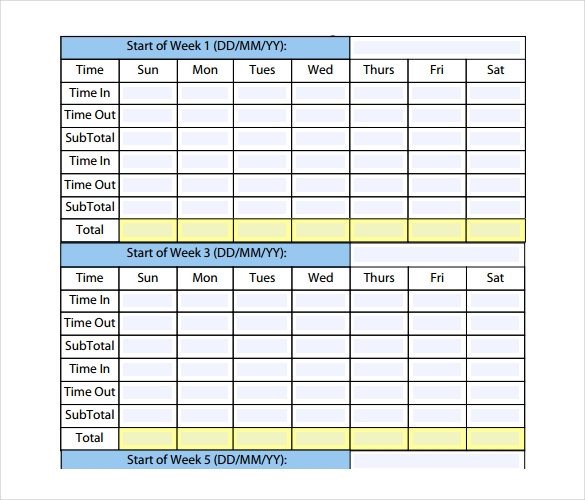 Payroll Timesheet Template Free Payslip Templates
