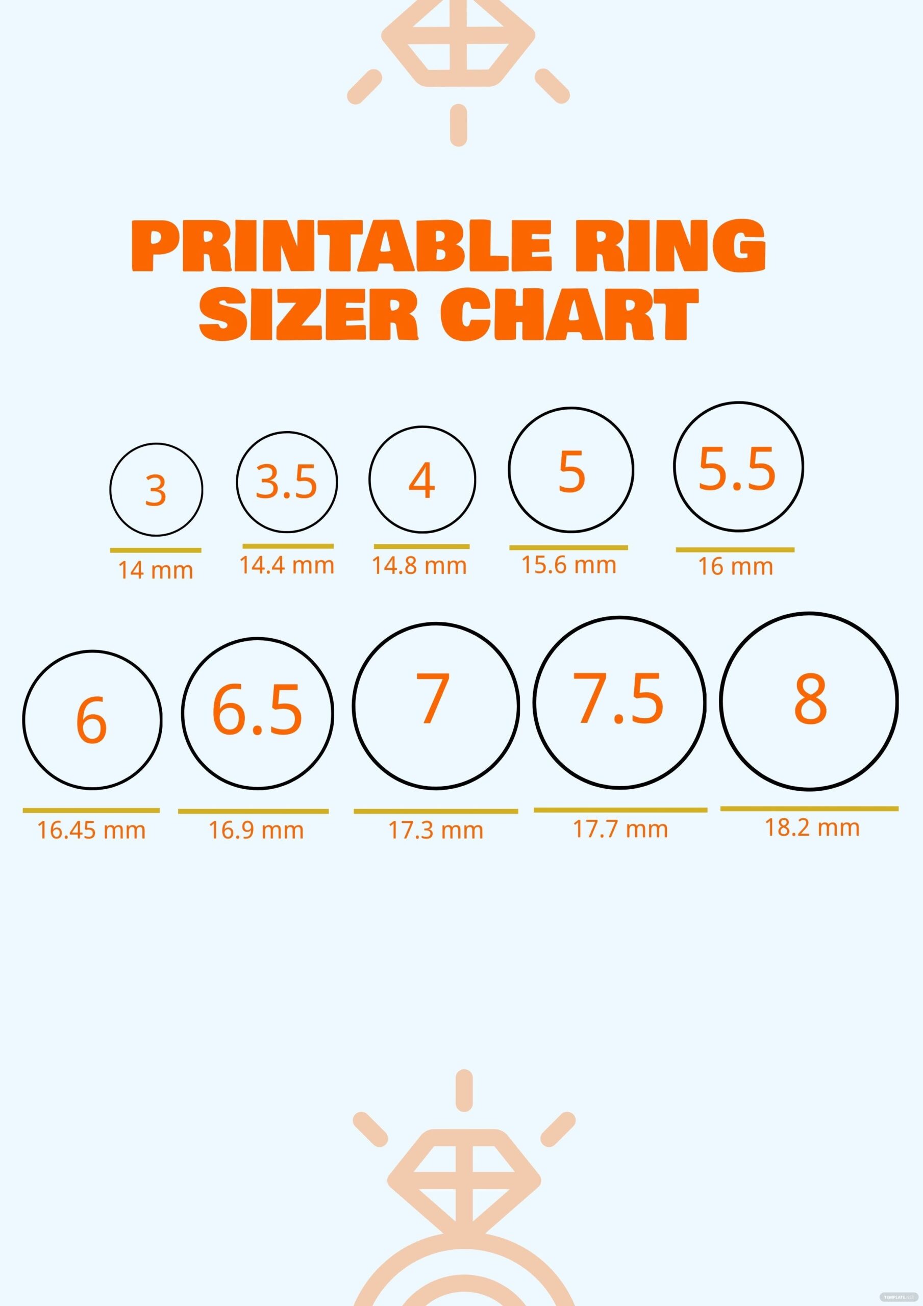 Personal Printable Ring Sizer Chart Template In Illustrator
