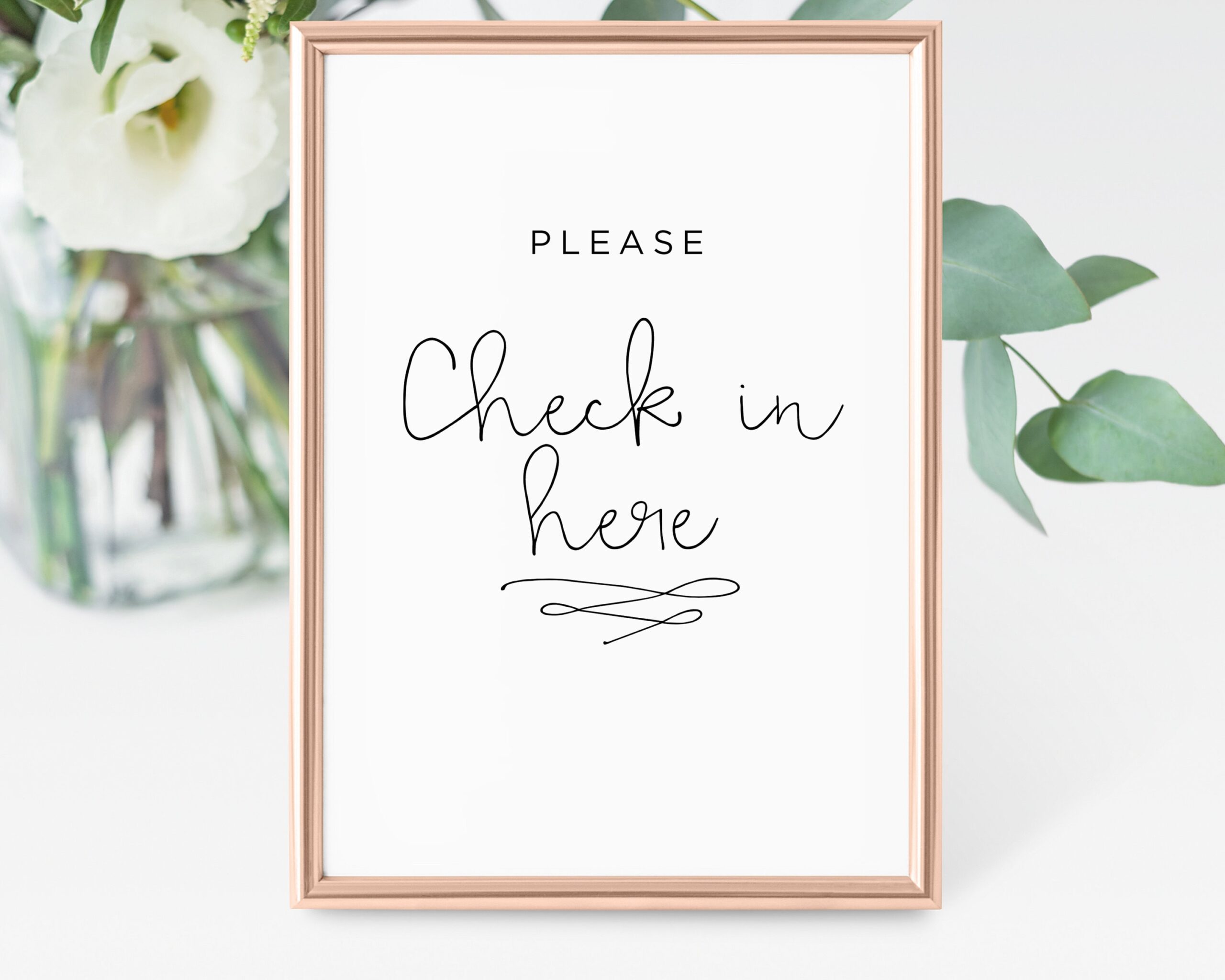 Please Check In Here Printable Sign Instant Download Minimalist 