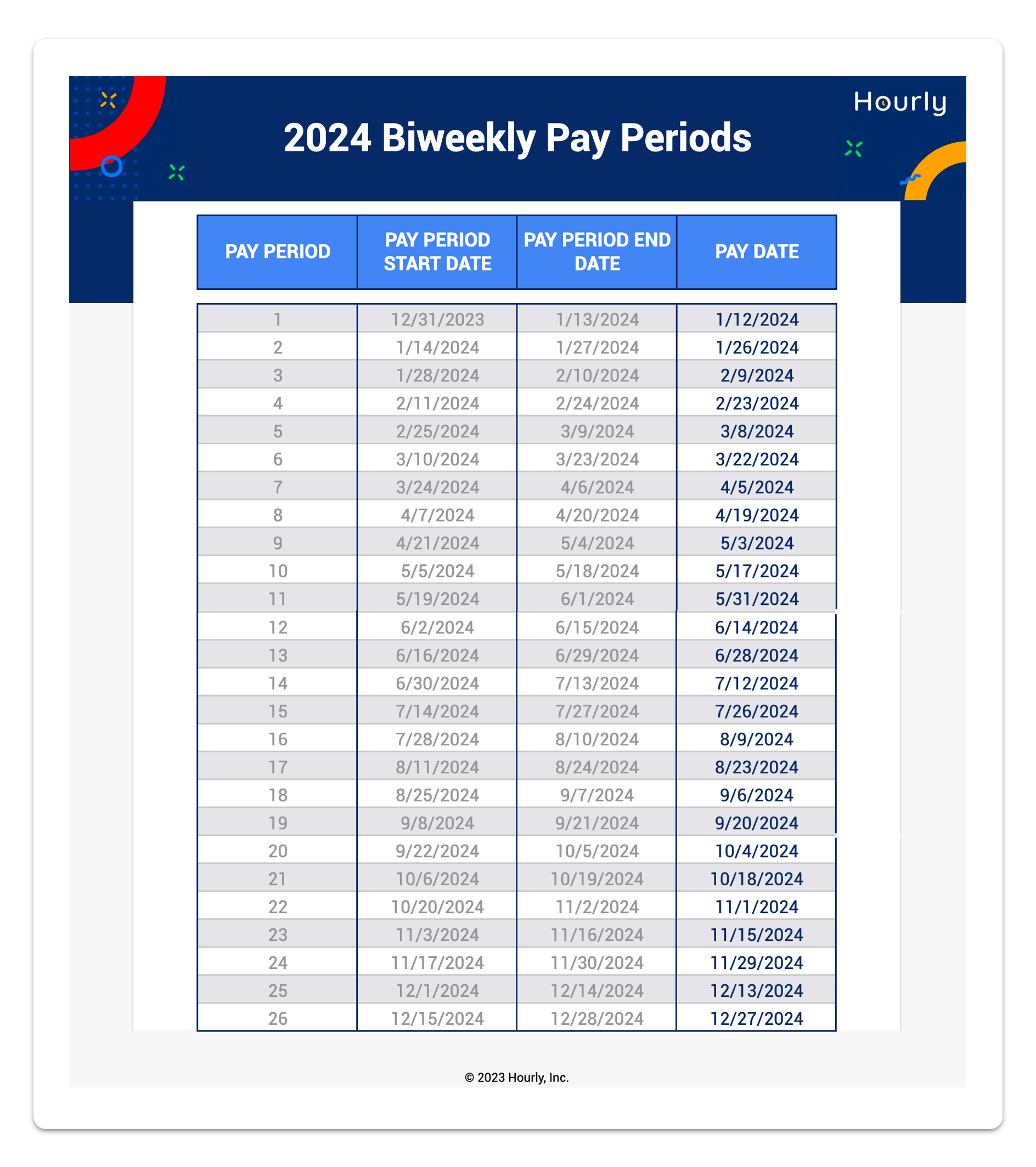 Printable 2025 Biweekly Payroll Calendar Template Timothy R Silas