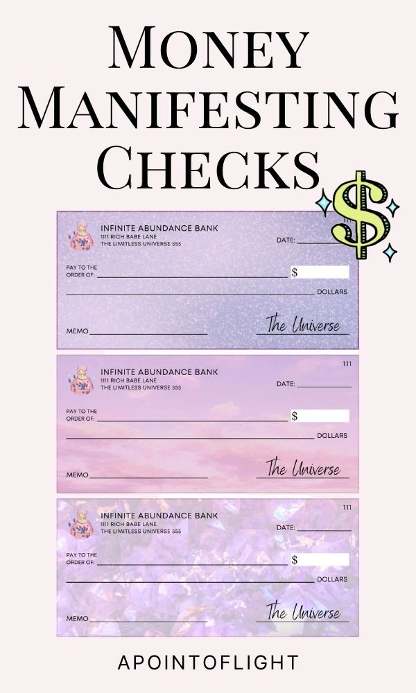Printable Abundance Checks For Vision Boards Law Of Attraction 