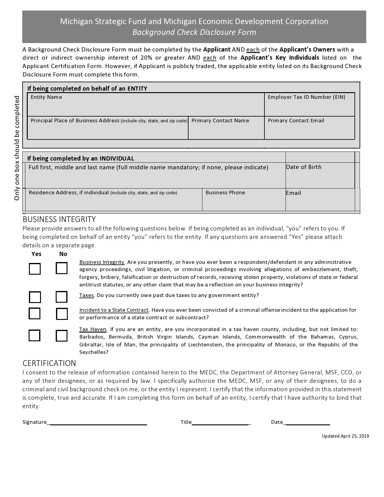 Printable Background Check Authorization Form Doc