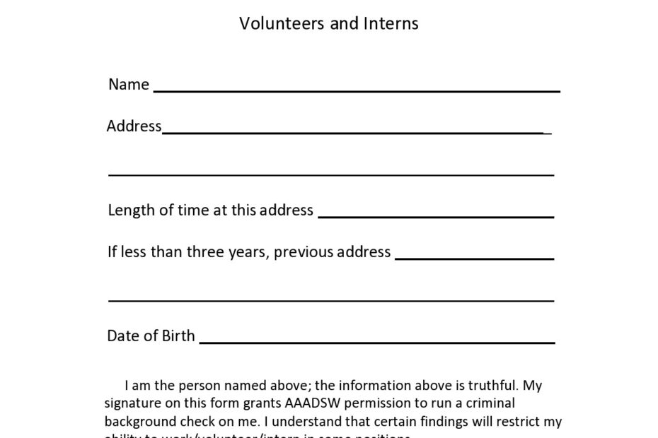 Printable Background Check Authorization Form Template Printable