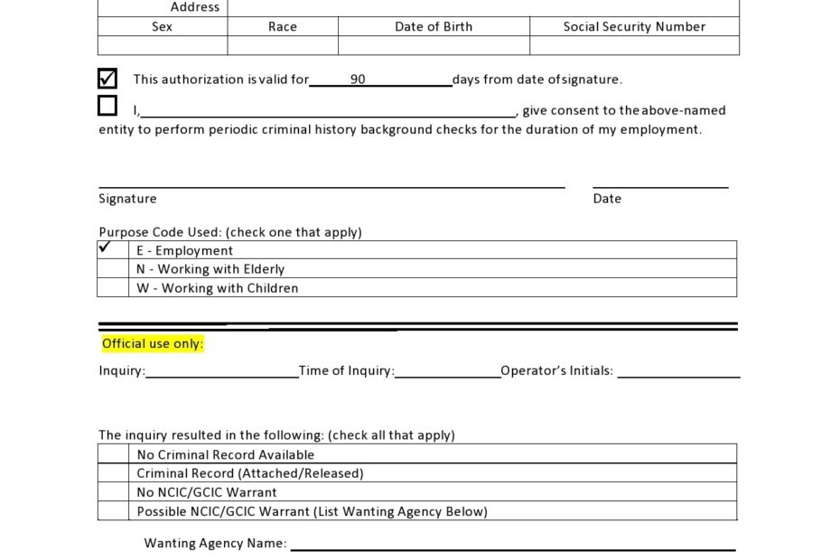 Printable Background Check Form Utah Printable Forms Free Online