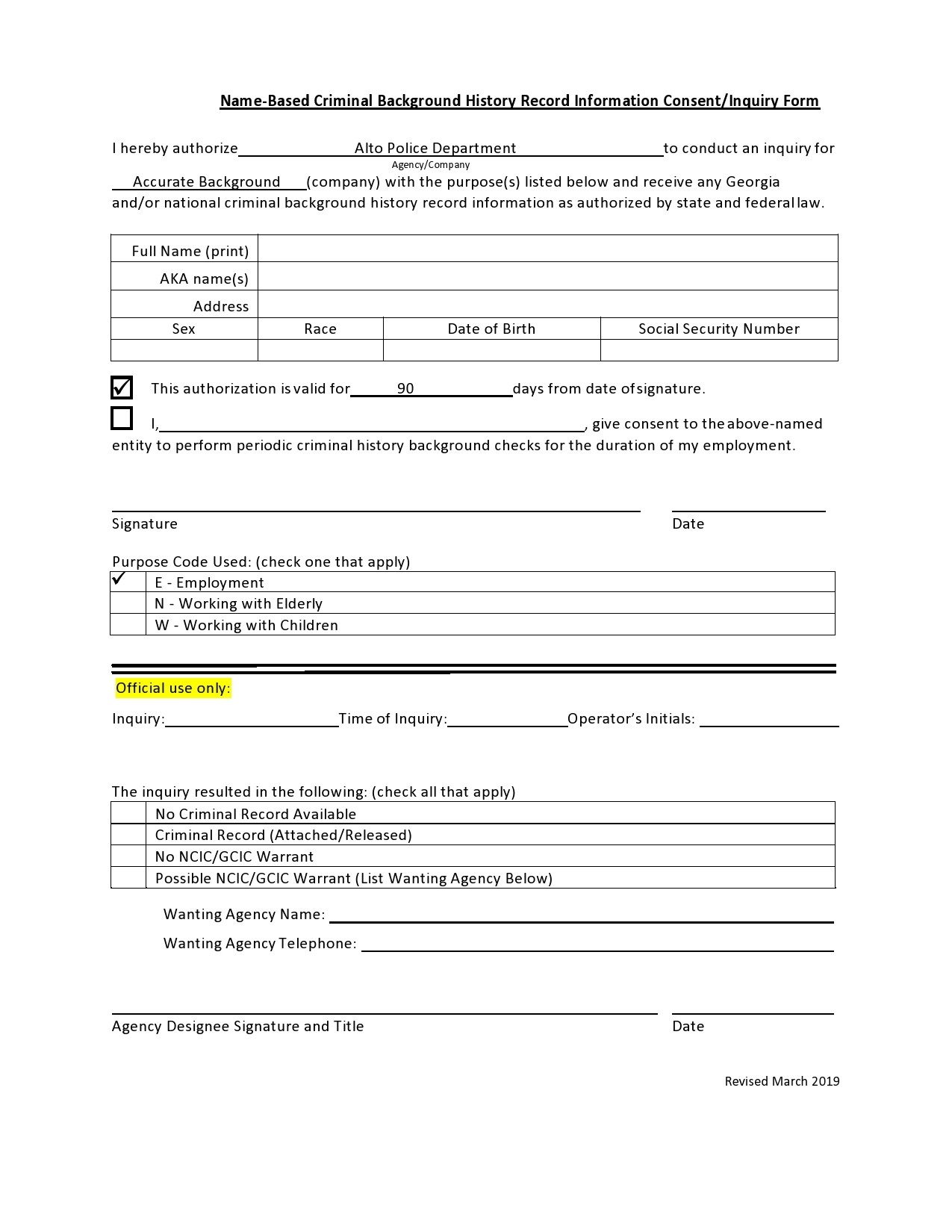Printable Background Check Form Utah Printable Forms Free Online