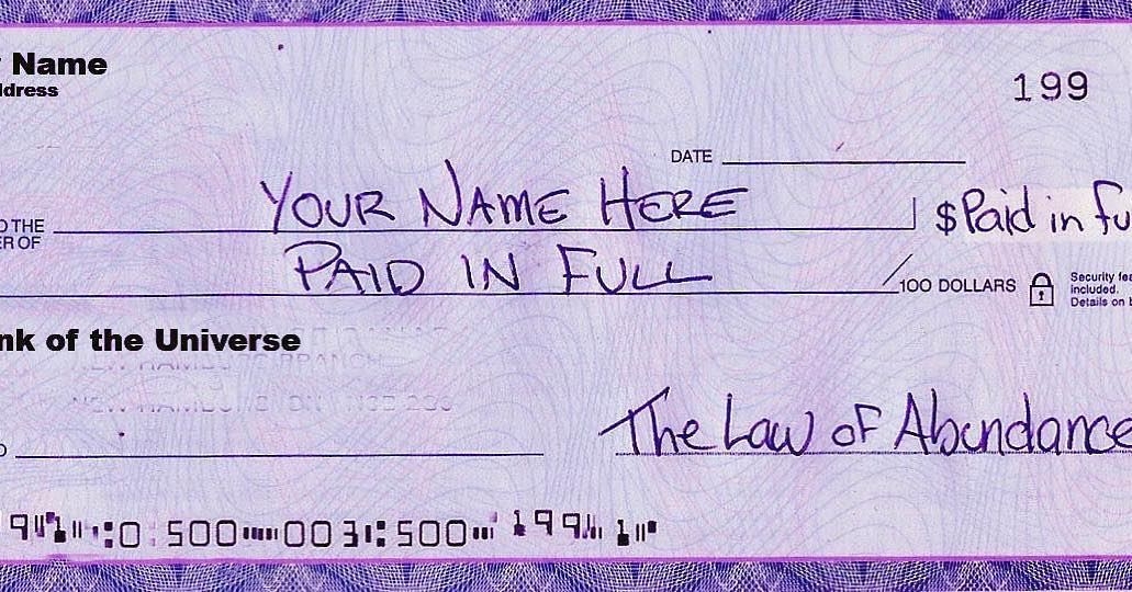 Printable Blank Check From The Universe Printable Online