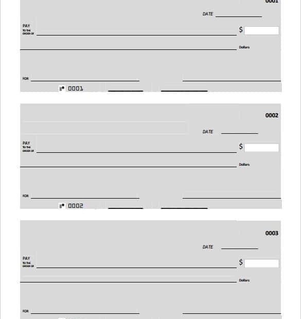 Printable Blank Checks