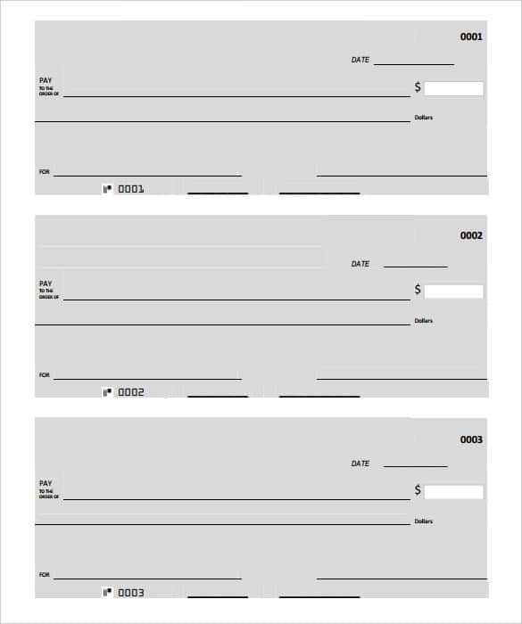 Printable Blank Checks