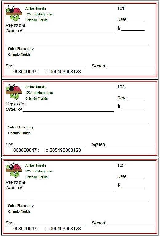 Printable Blank Checks For Students Shop Fresh