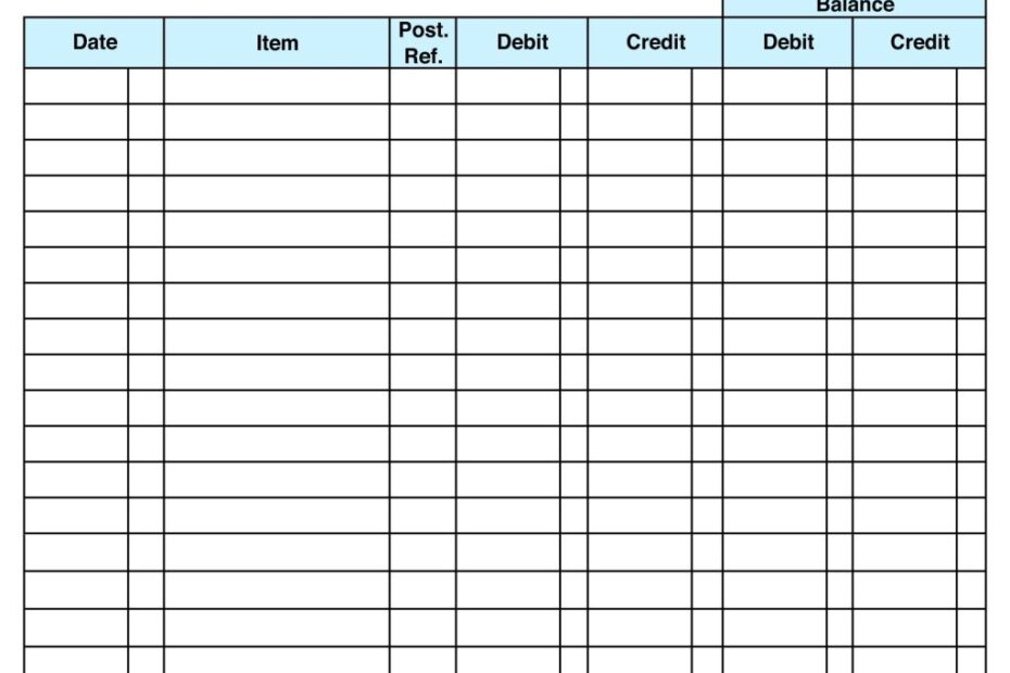 Printable Blank Ledger Template Fillable Form 2025