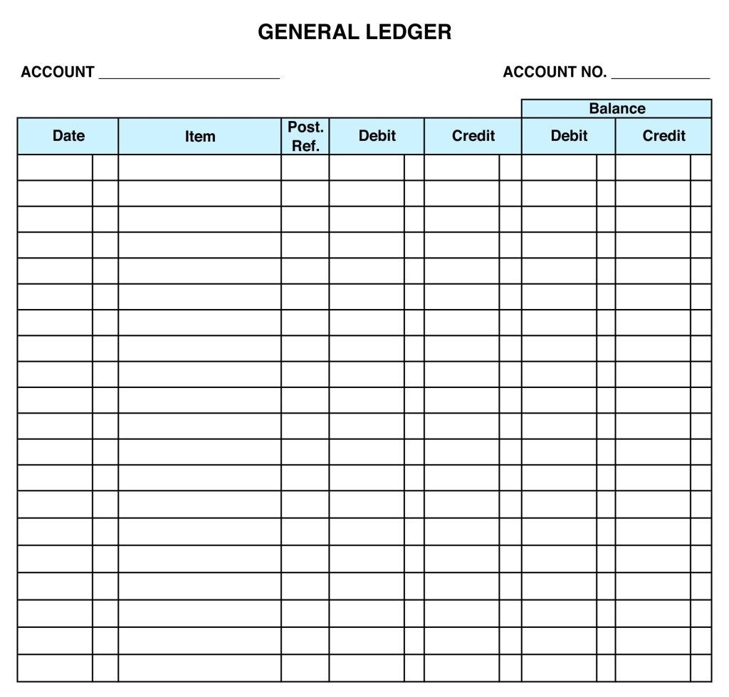 Printable Blank Ledger Template Fillable Form 2025