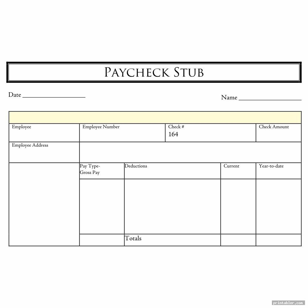 Printable Blank Pay Check Stubs Gridgit