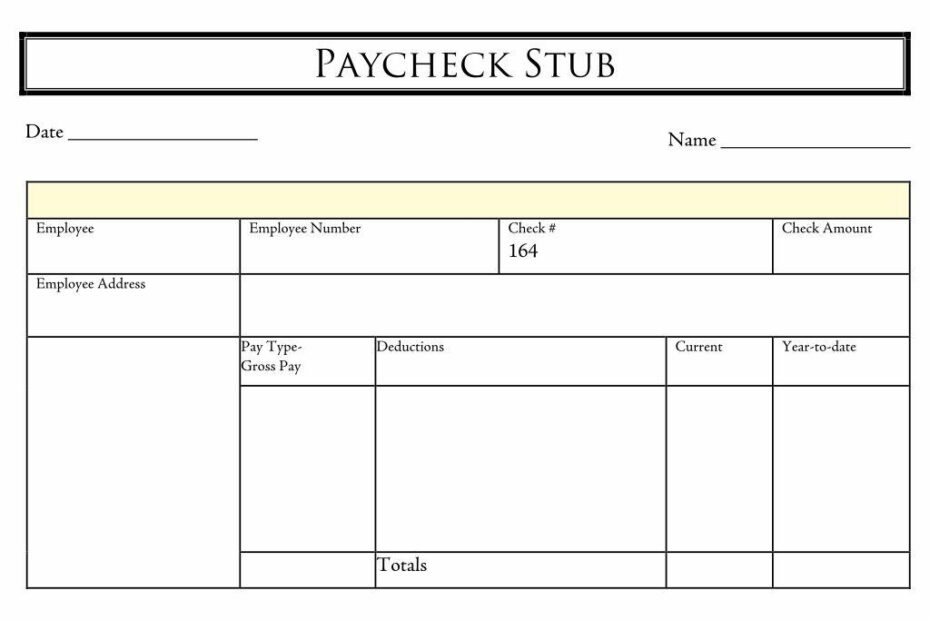 Printable Blank Pay Check Stubs Gridgit