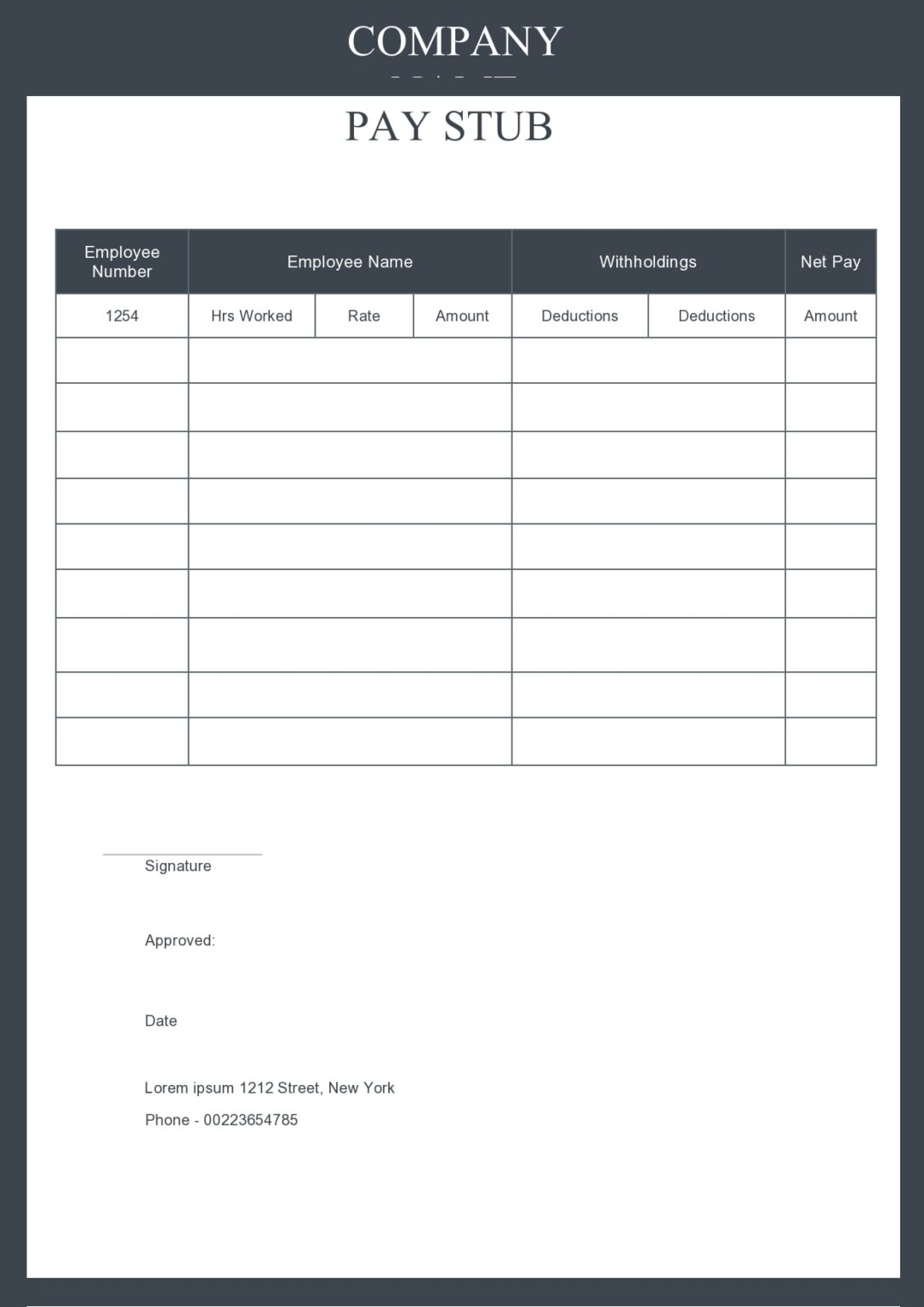 Printable Blank Paycheck Stubs Printable JD