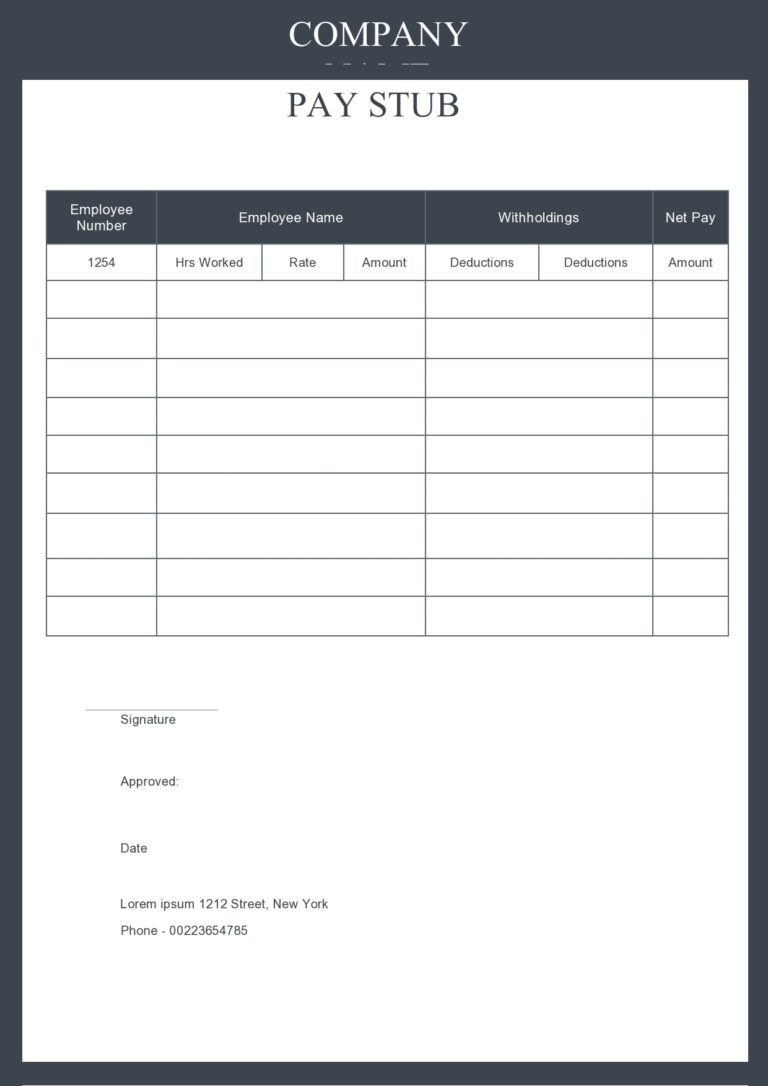 Printable Blank Paycheck Stubs Printable JD