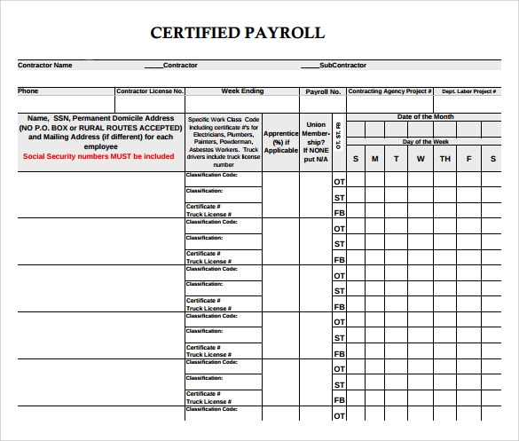 Printable Certified Payroll Forms Printable Forms Free Online