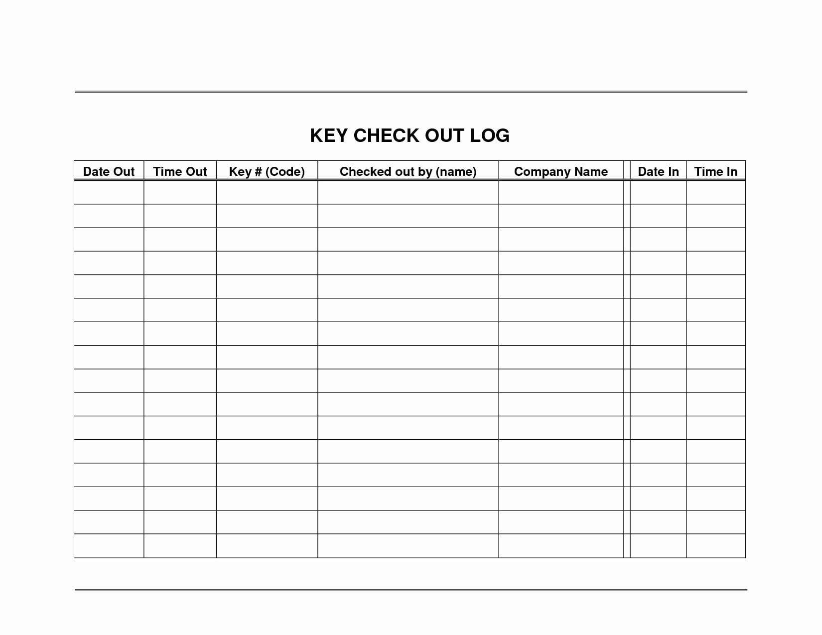 Printable Check In Check Out Sheet Template Free Printable