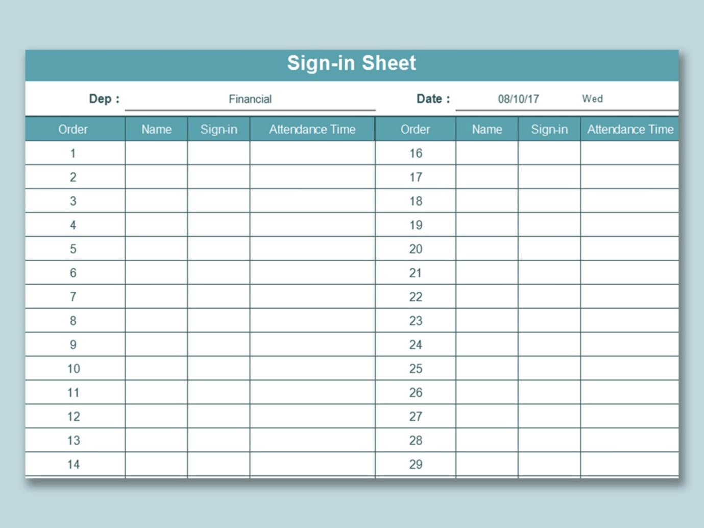 Printable Check In Check Out Sheet Template Free Printable