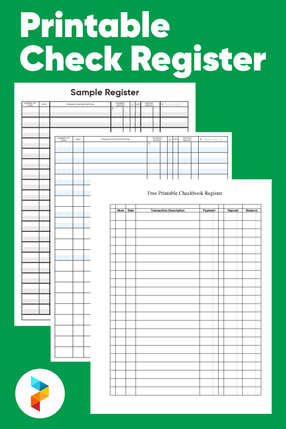 Printable Check Ledger