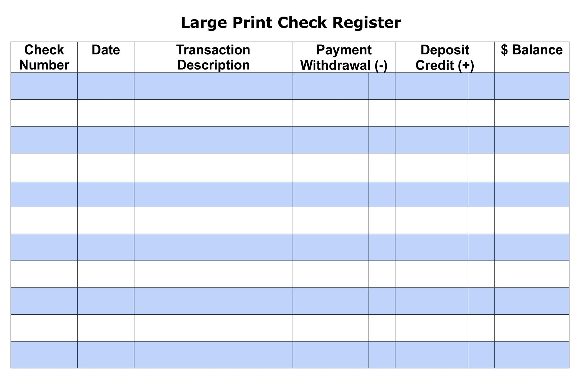 Printable Check Register Artofit