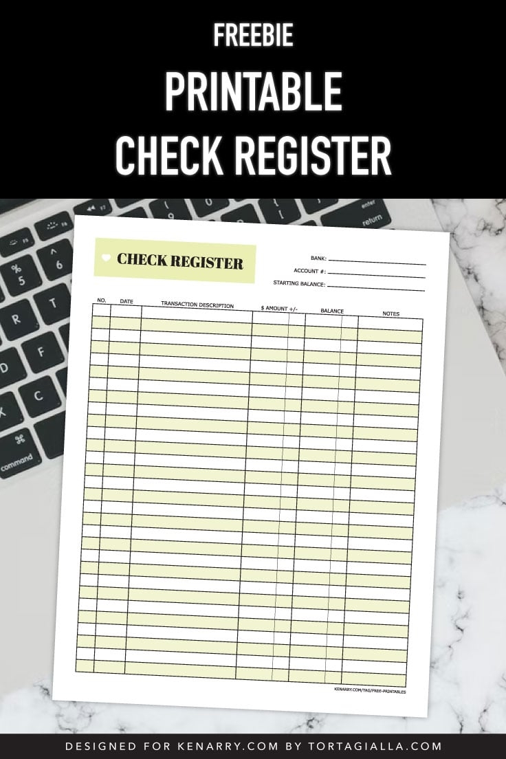 Printable Check Register Ideas For The Home