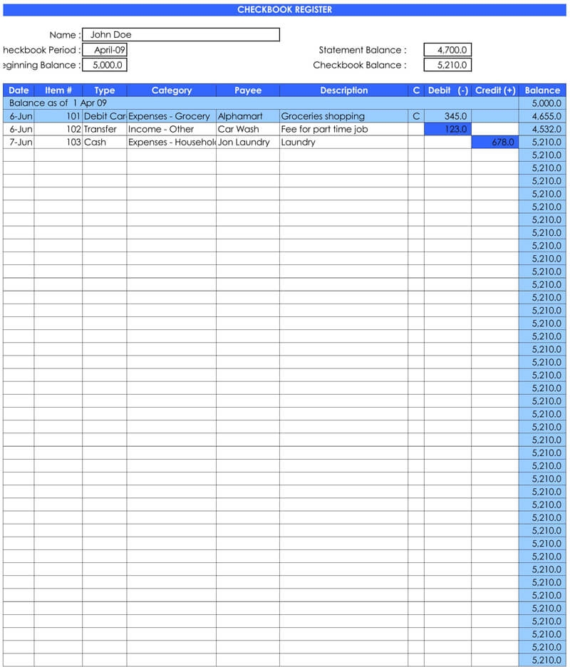 Printable Check Register Template Excel Printable Templates Free Word 