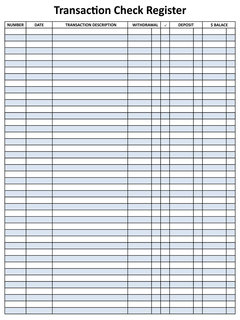 Printable Checking Account Register FREE Printables