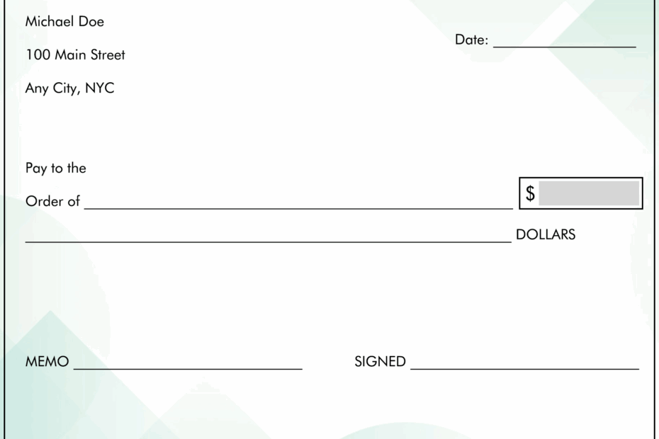 Printable Checks For Practice Writing