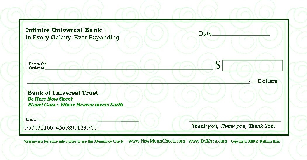 Printable Checks From The Universe Printable Word Searches