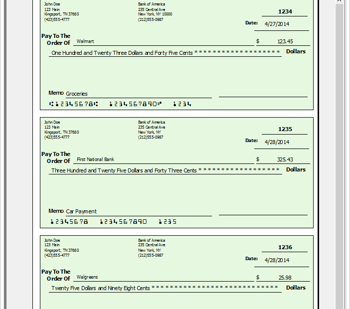 Printable Checks Software