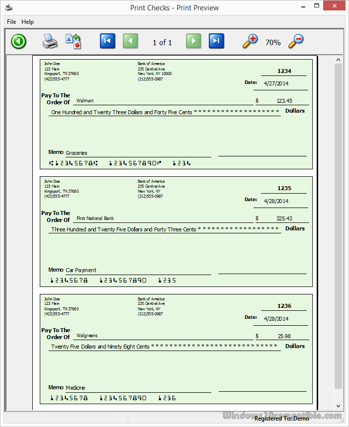 Printable Checks Software