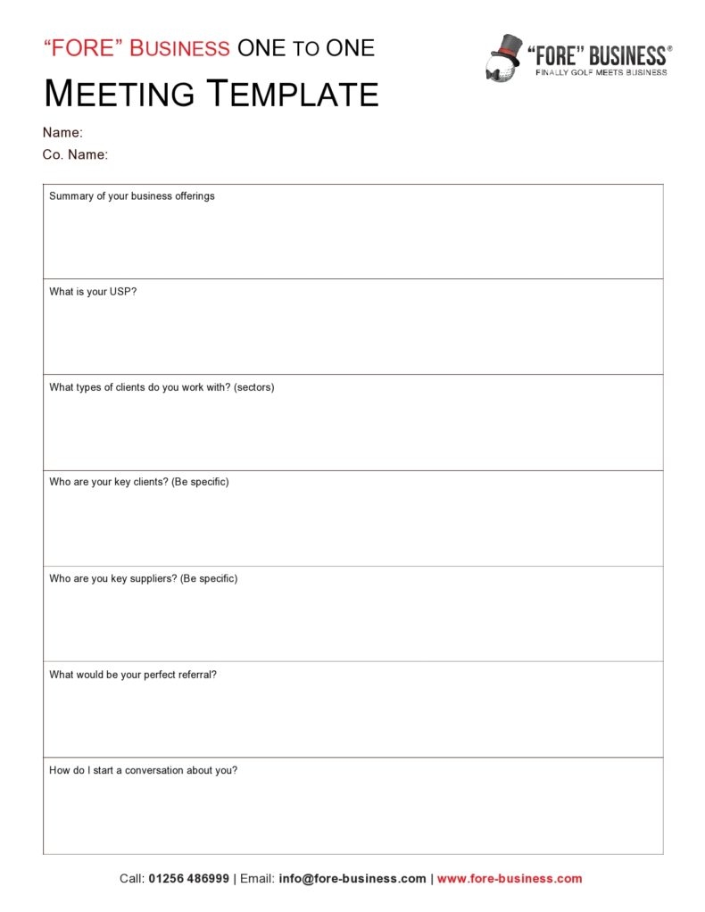 Printable Employee One On One Meeting Template Prntbl Vrogue co