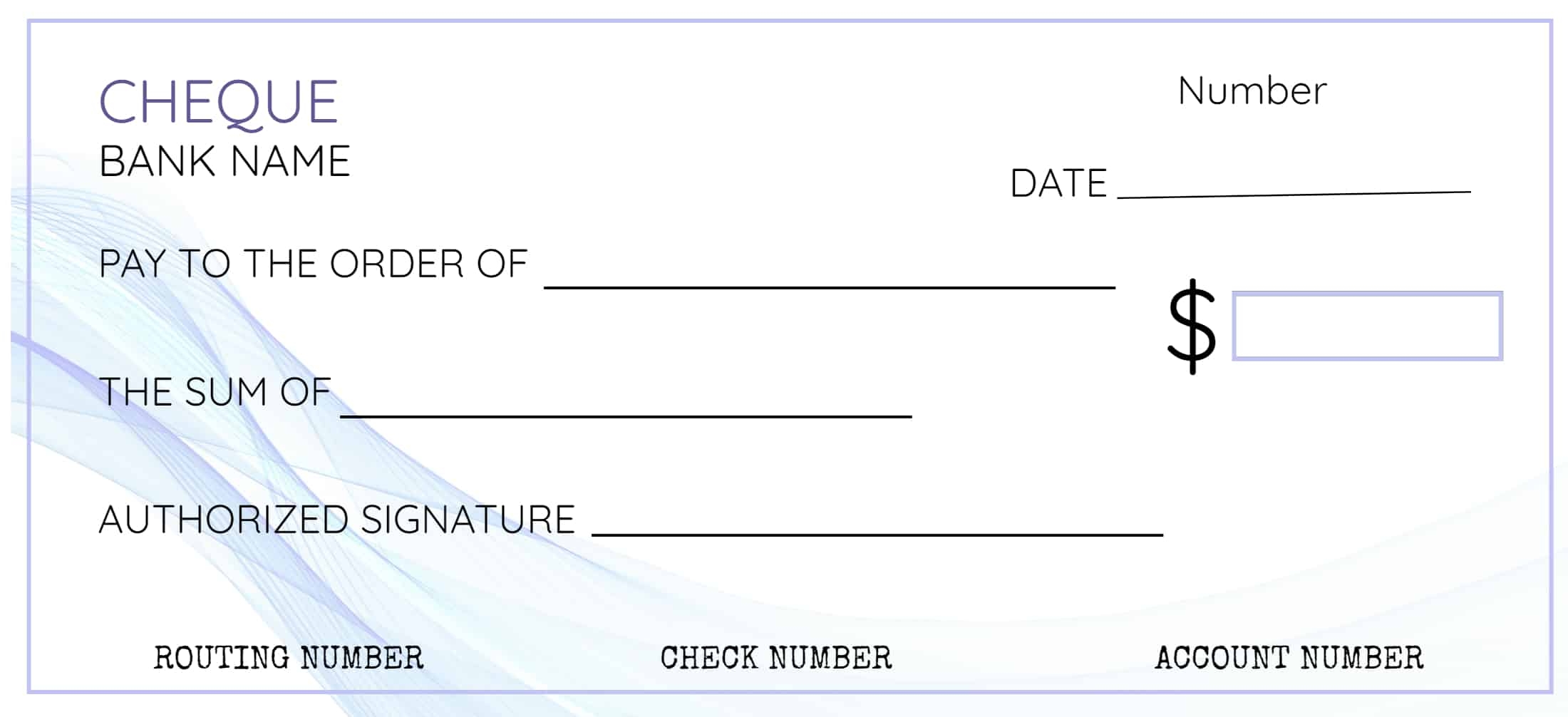 Printable Fillable Blank Check Template Blank Printable