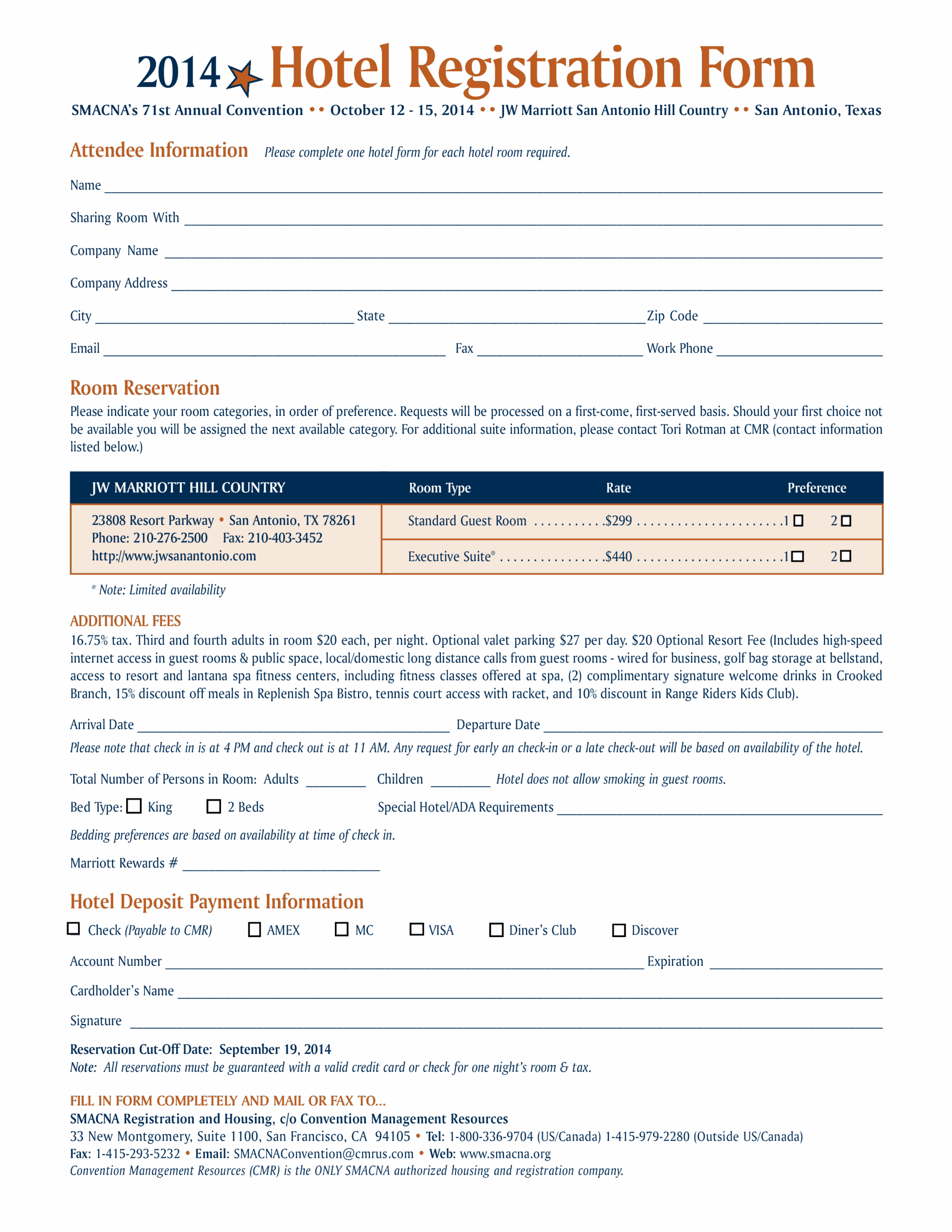 Printable Hotel Check In Form Printable Forms Free Online